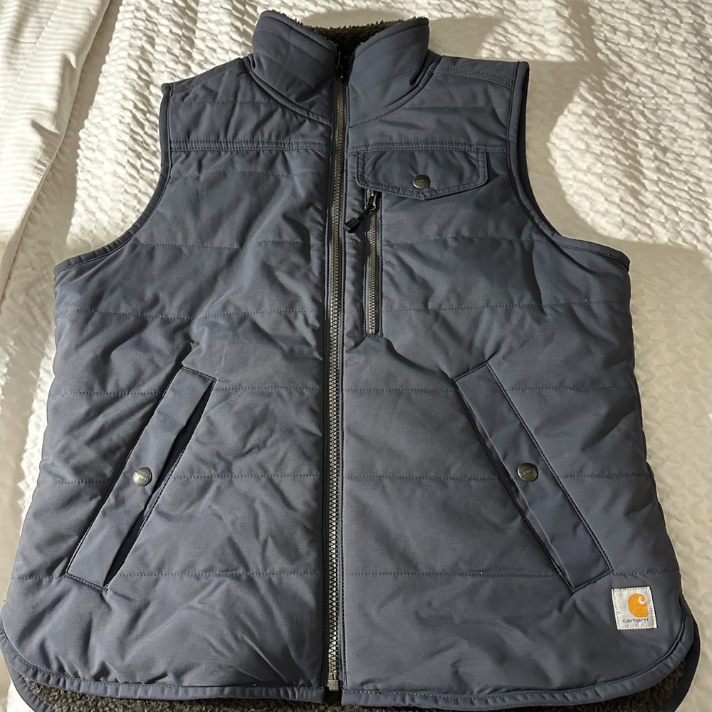Carhartt Charcoal Quilted Vest Reversible S 4/6